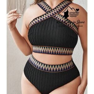 Charmleaks Plus Size High Waist Bikini Swimsuit Size 4XL